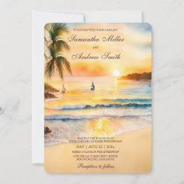 Plantilla de bodas de playa tropical