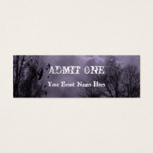 Plantilla de boleto de halloween Hauned Purple Sky
