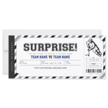 Plantilla de boleto para regalo de partido de hock