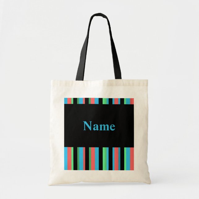 Plantilla de bolsa de bonito con presupuesto rayad (Frente)
