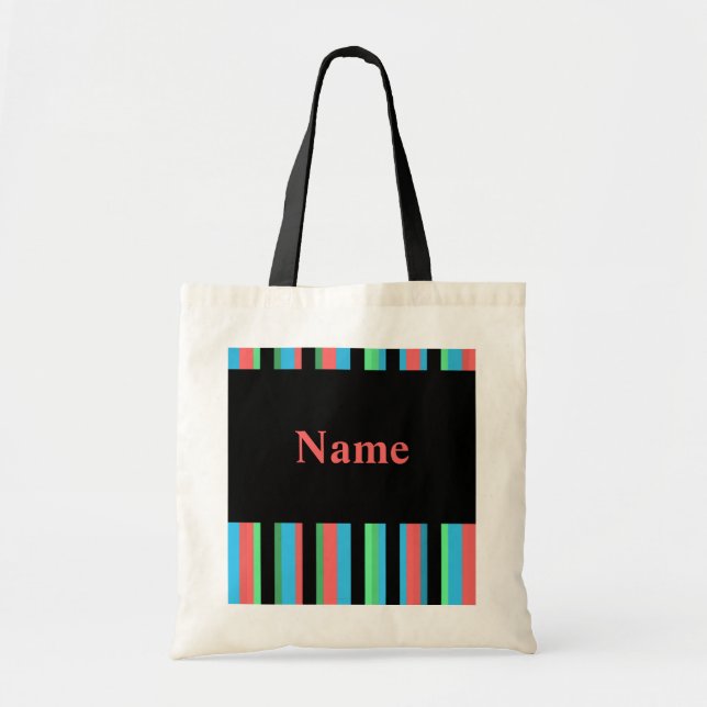 Plantilla de bolsa de bonito con presupuesto rayad (Frente)