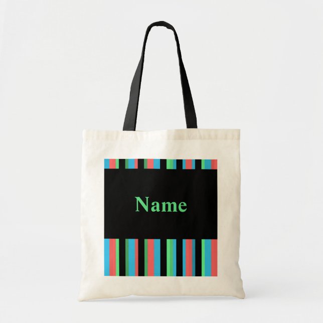 Plantilla de bolsa de bonito con presupuesto rayad (Frente)