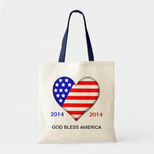 PLANTILLA DE Bolsa de Corazón de Bandera Patriótic