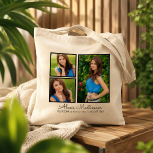 Plantilla de bolsa de mano para tres fotos de grad