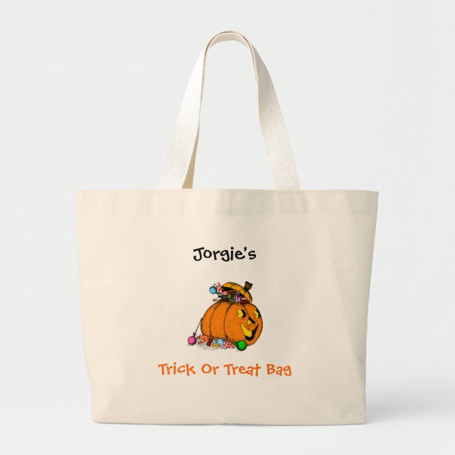 Plantilla de bolsa personalizada de trucos o truco (Frente)