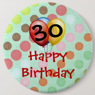 Plantilla de botón "30" de celebración de cumple