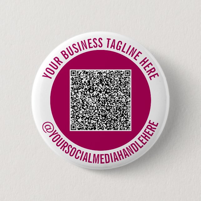 Plantilla de botón de botón Diseño de código QR pa (Anverso)