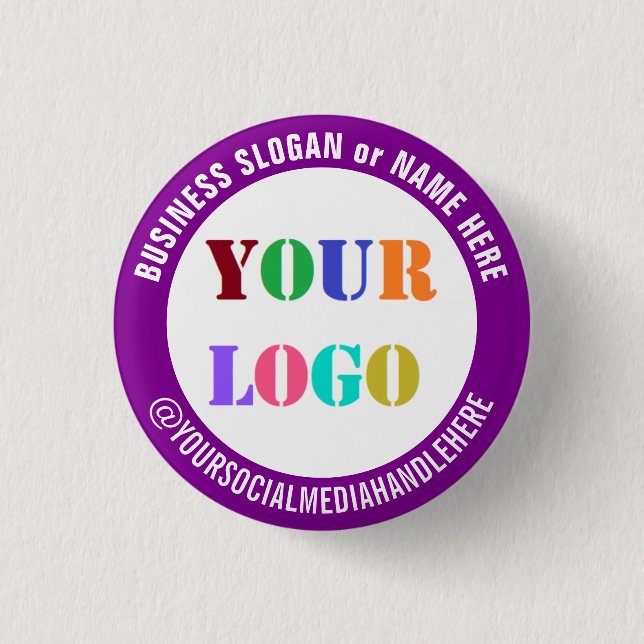 Plantilla de botón de redes sociales con logotipo  (Anverso)