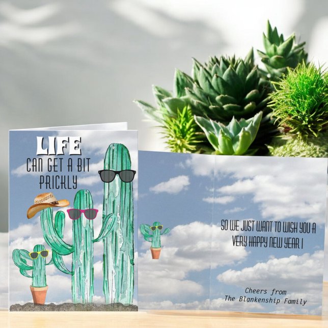 Plantilla de Cactus Saguaro del Suroeste para Feli (fun cactus greeting card cover and inside template )