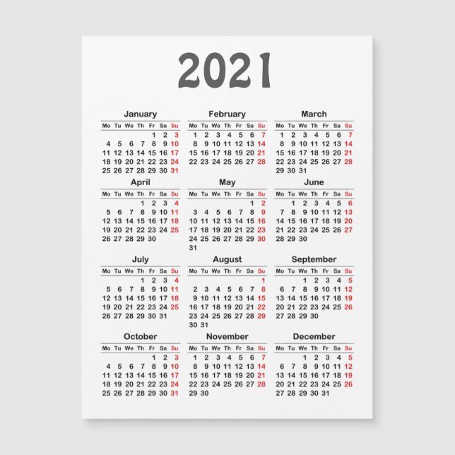 plantilla de calendario 2021 (Anverso)