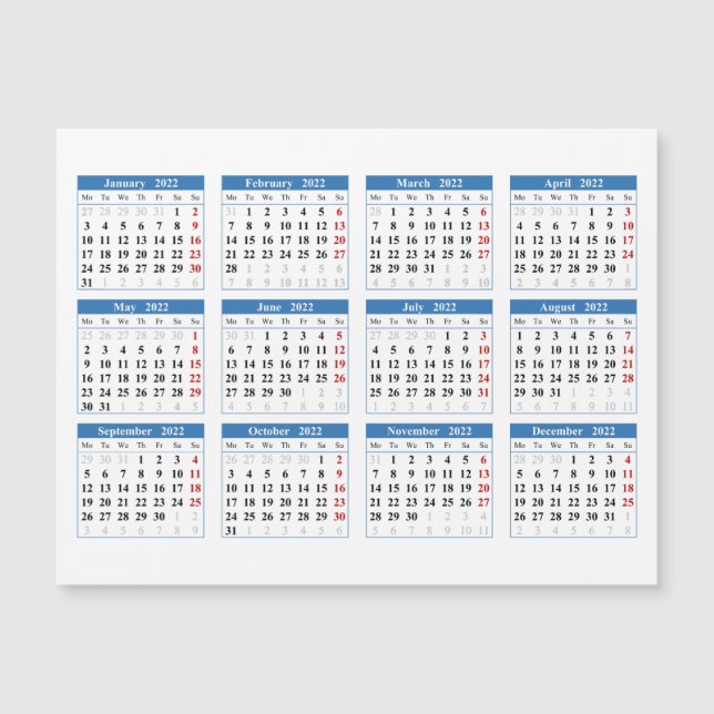 plantilla de calendario 2022 (Anverso)