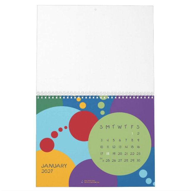 Plantilla de calendario Fiesta en blanco (Jan 2027)