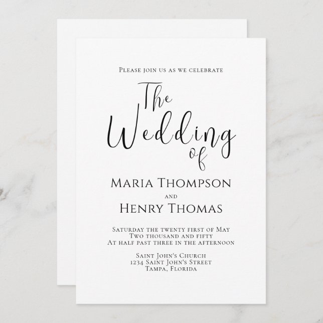 Plantilla de caligrafía de texto negro simple Mini (Anverso / Reverso)