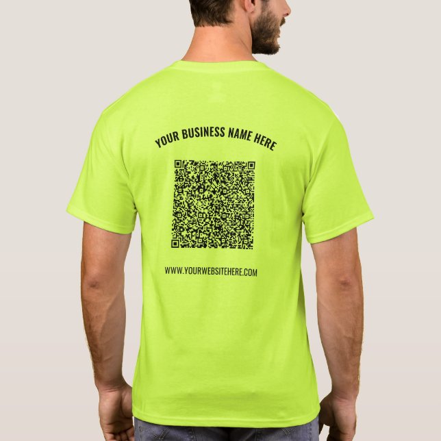 Plantilla de camiseta comercial de código QR con t (Reverso)
