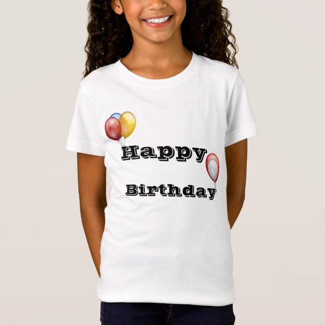 plantilla de camiseta de niños con globo de cumple (Anverso)