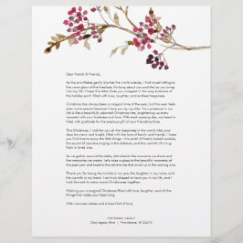 Plantilla de carta de Navidades rojos festivos