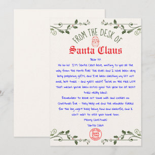 Plantilla de Carta de Santa Editable Imprimible