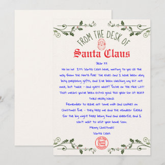 Plantilla de Carta de Santa Editable Imprimible