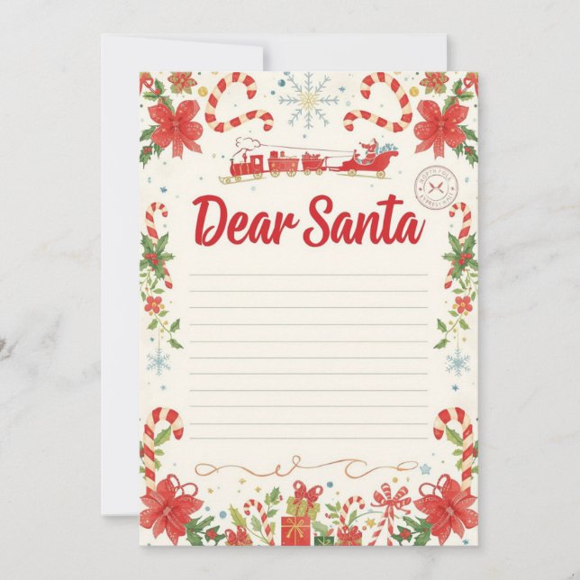 Plantilla de carta para Santa Claus | Navidad para (Anverso)
