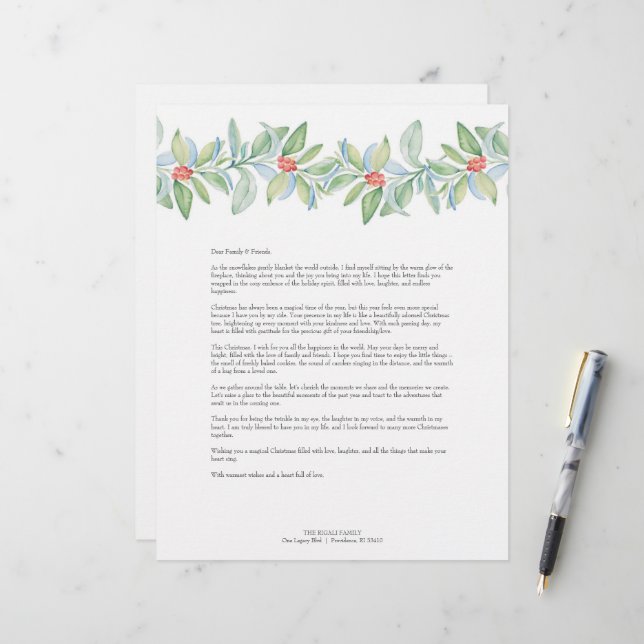 Plantilla de cartas navideñas de Feliz (Anverso/Reverso In Situ)