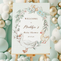 Plantilla de cartel de bienvenida para baby shower