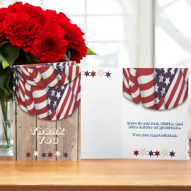 Plantilla de Celebración de Gratitud Rojo Blanco A (Template text thank you card cover and inside )