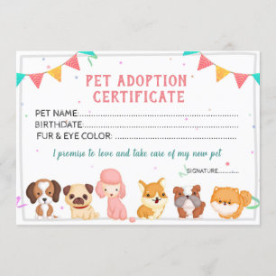 plantilla de certificado de adopción de mascotas