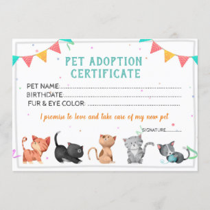 plantilla de certificado de adopción de mascotas