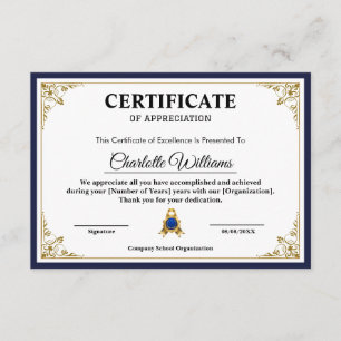 Plantilla de Certificado de Agradecimiento Clásico