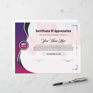 Plantilla de certificado de apreciación