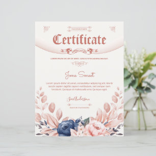 Plantilla de certificado de apreciación floral
