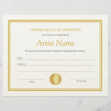 Plantilla de certificado de autenticidad de papel 