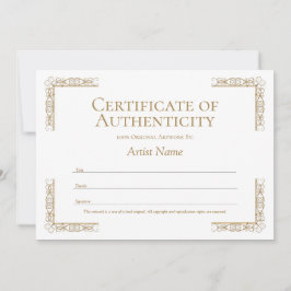 Plantilla de certificado de autenticidad editable