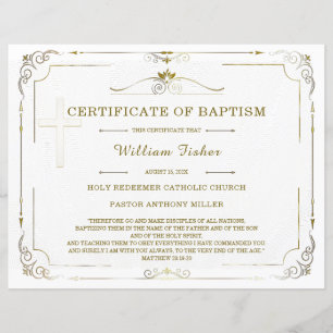 Plantilla de Certificado de Bautizo Personalizado 