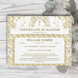 Plantilla de Certificado de Bautizo Personalizado 