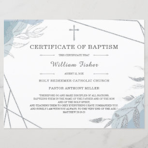 Plantilla de Certificado de Bautizo Personalizado 