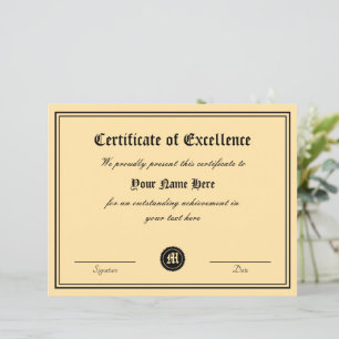Plantilla de certificado de excelencia auténtico p