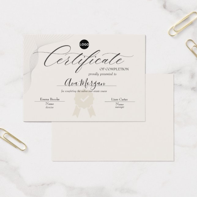 Plantilla de certificado de finalización elegante (Oficina)