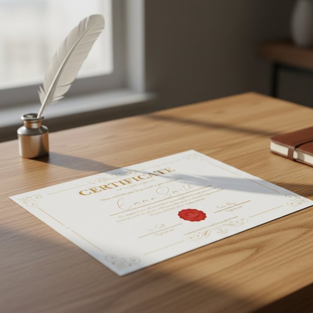 Plantilla de certificado de logro de oro elegante (Subido por el creador)
