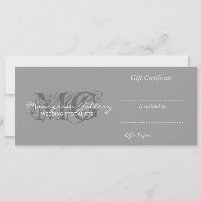 Plantilla de certificado de regalo con monogramas  (Anverso)