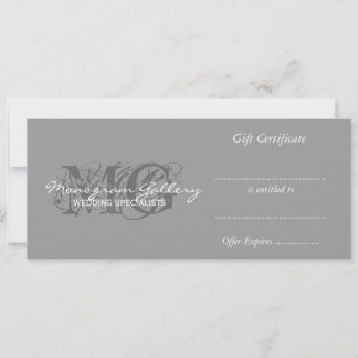 Plantilla de certificado de regalo con monogramas