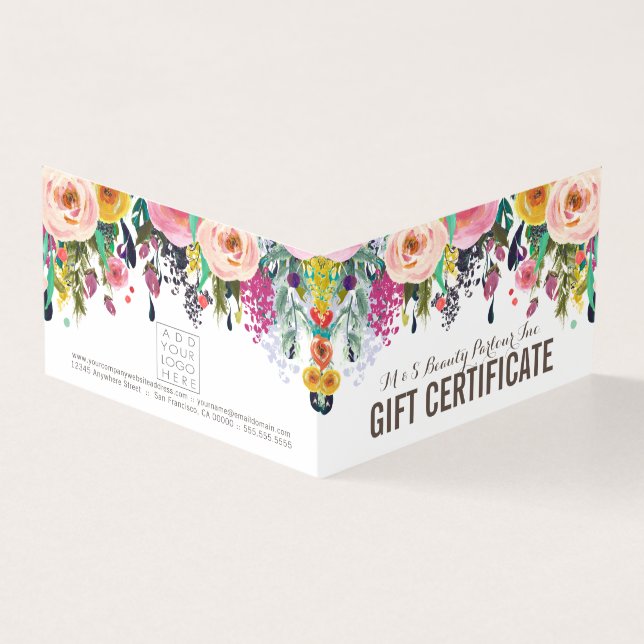Plantilla de certificado de regalo de almacén flor (Exterior)
