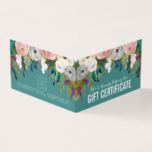Plantilla de certificado de regalo de almacén flor