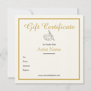 Plantilla de certificado de regalo de arte en oro