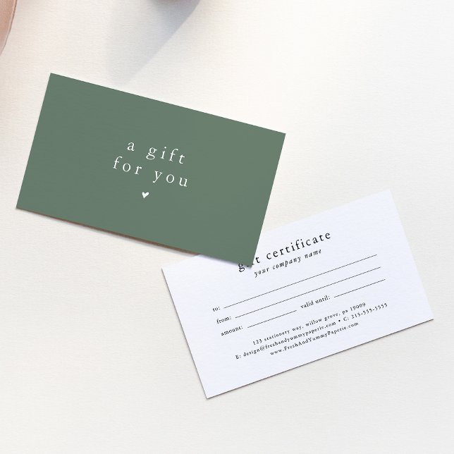 Plantilla de certificado de regalo de cupón para E (EMELIA Boho Sage Voucher Gift Certificate Template)