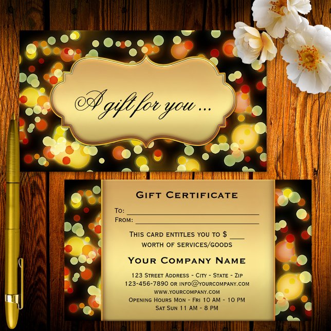 Plantilla de certificado de regalo de destellos de (Subido por el creador)