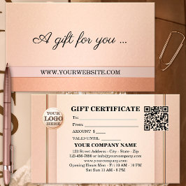 Plantilla de certificado de regalo de Elegante Rub