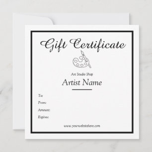 Plantilla de certificado de regalo de estudio de a