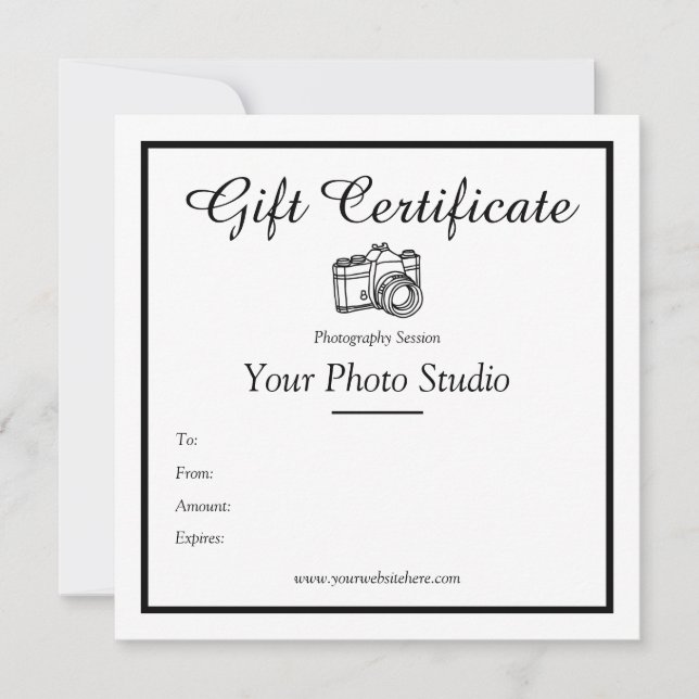 Plantilla de certificado de regalo de fotografía (Anverso)