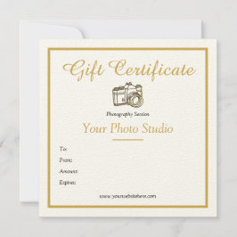 Plantilla de certificado de regalo de fotografía d